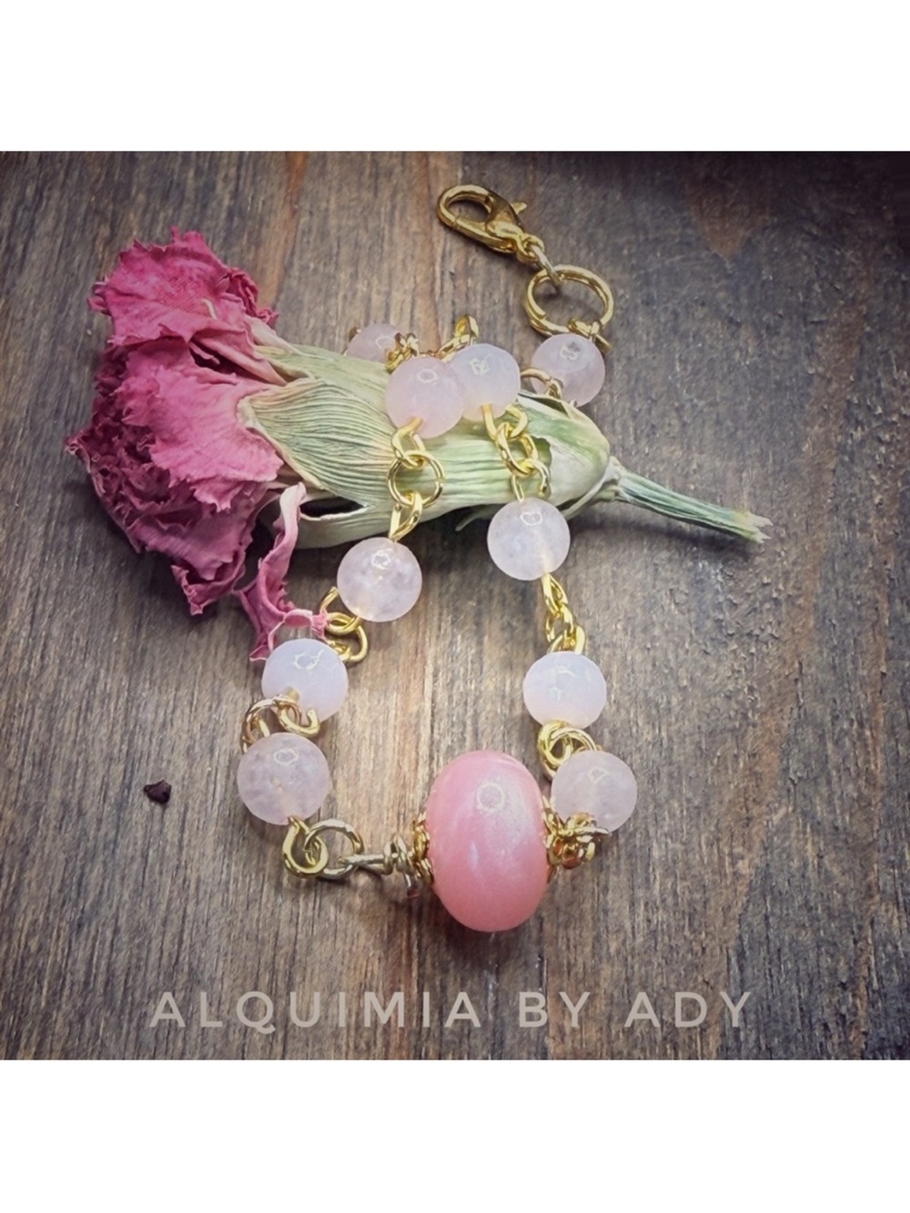 Alquimia Pink and Pale Rose Beaded Bracelet - Picture 3 of 3